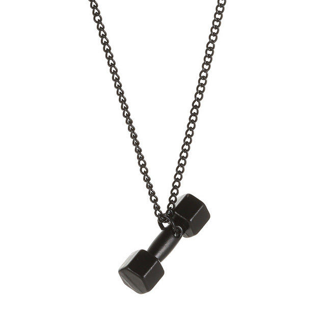 Gym Dumbbell Fitness Pendant Necklace