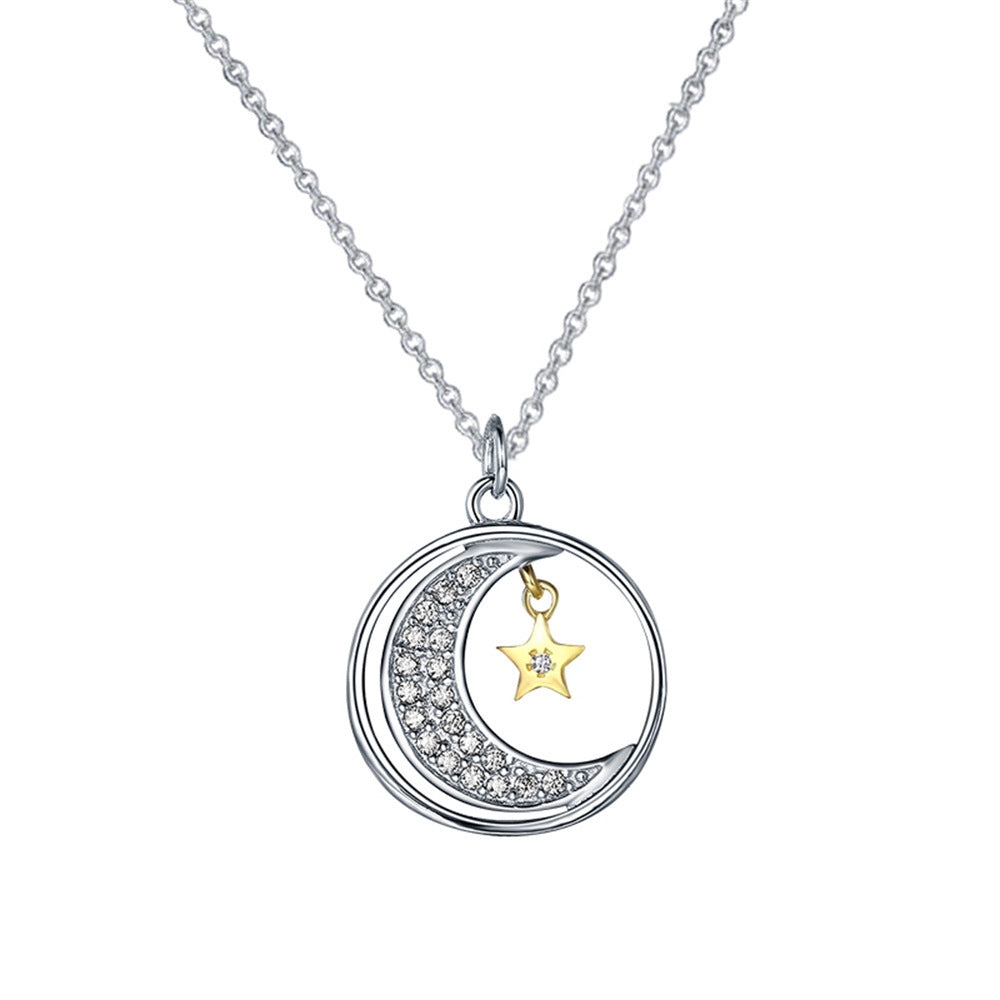 "A Gift for Daughter" Moon and Star Pendant Necklace - Shining Star