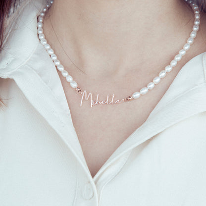 Custom Name Pearl Necklace
