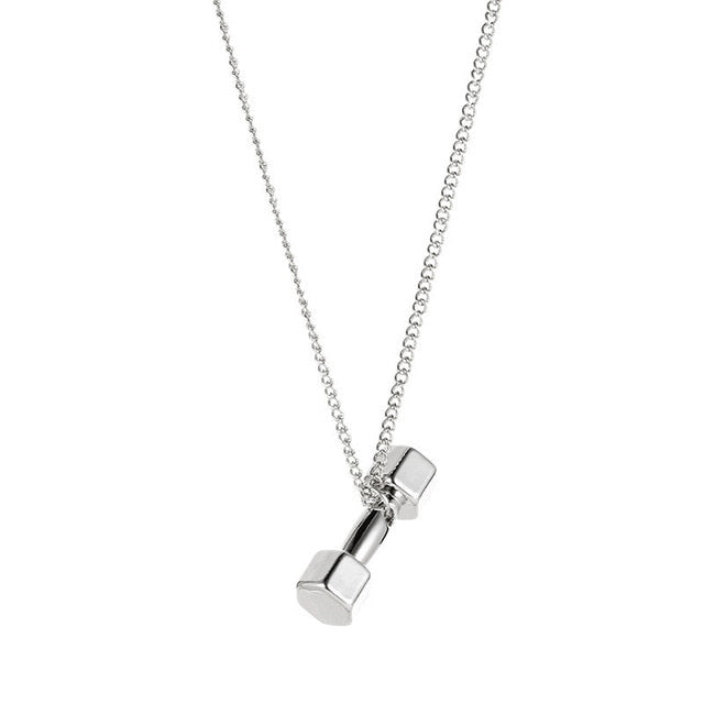 Gym Dumbbell Fitness Pendant Necklace