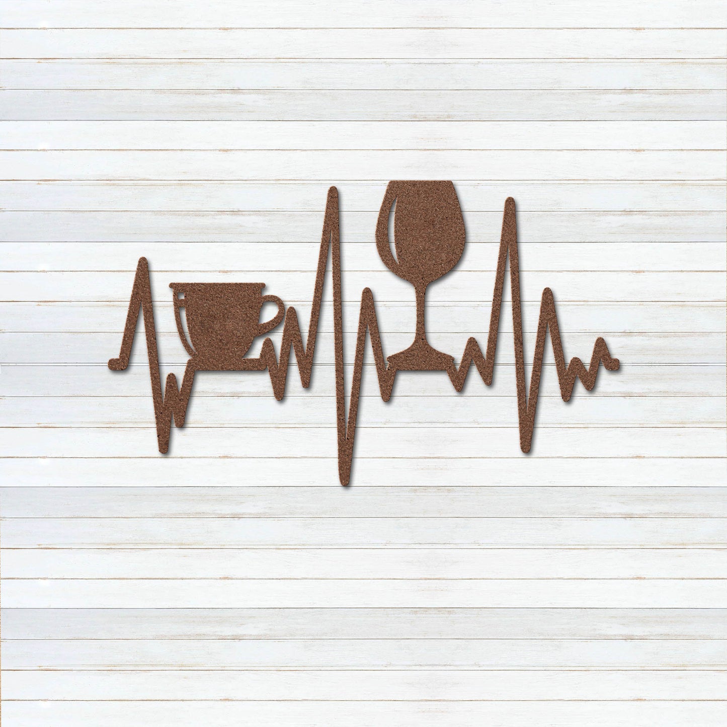 Coffee Wine Heartbeat Metal Wall Art