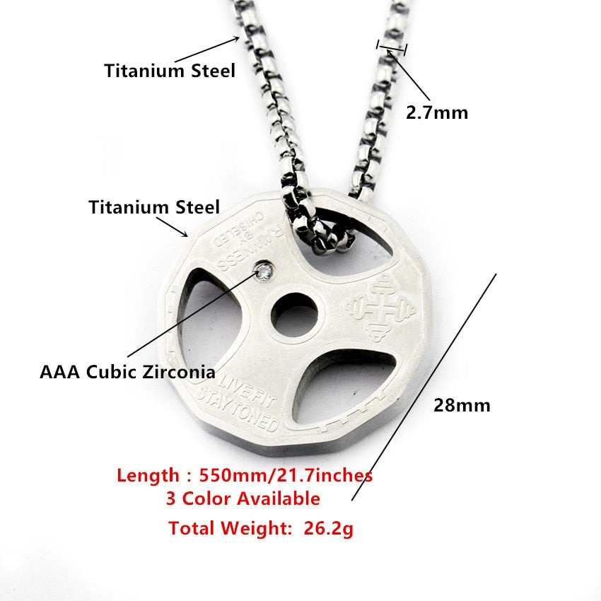 Weight Plate Pendant Necklace