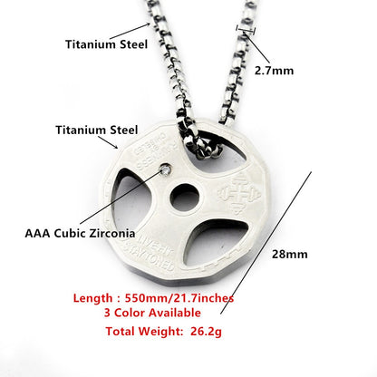 Weight Plate Pendant Necklace