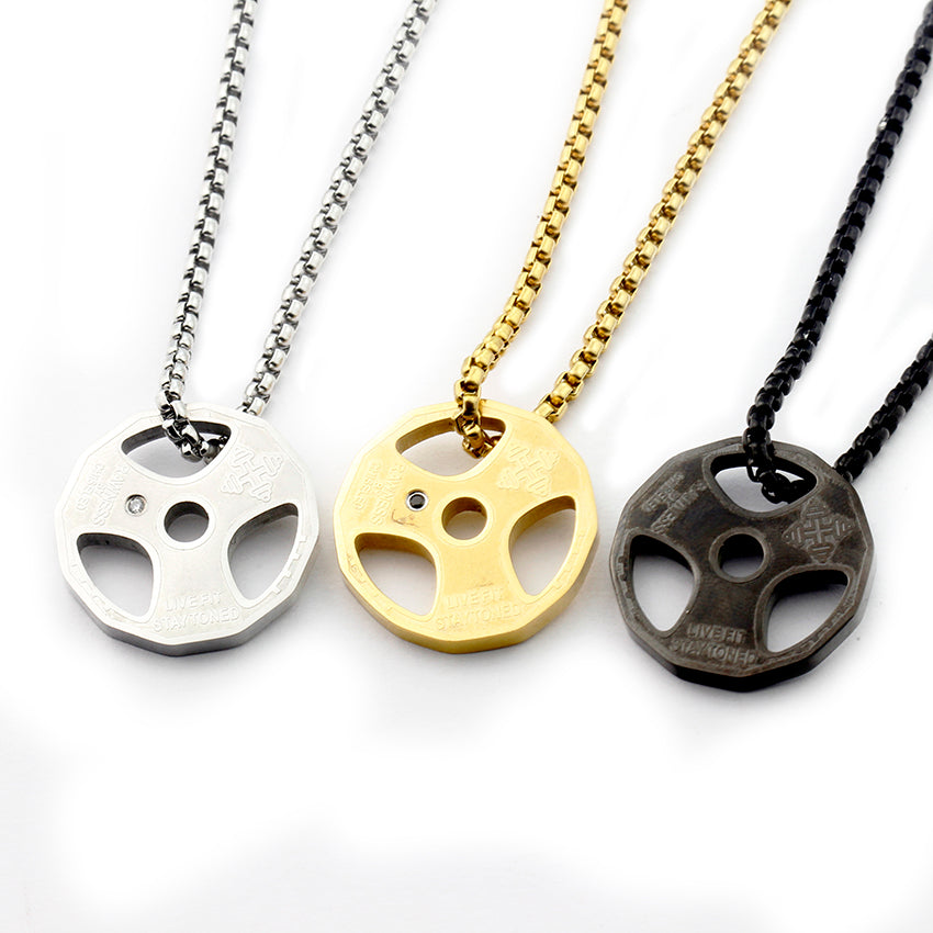 Weight Plate Pendant Necklace