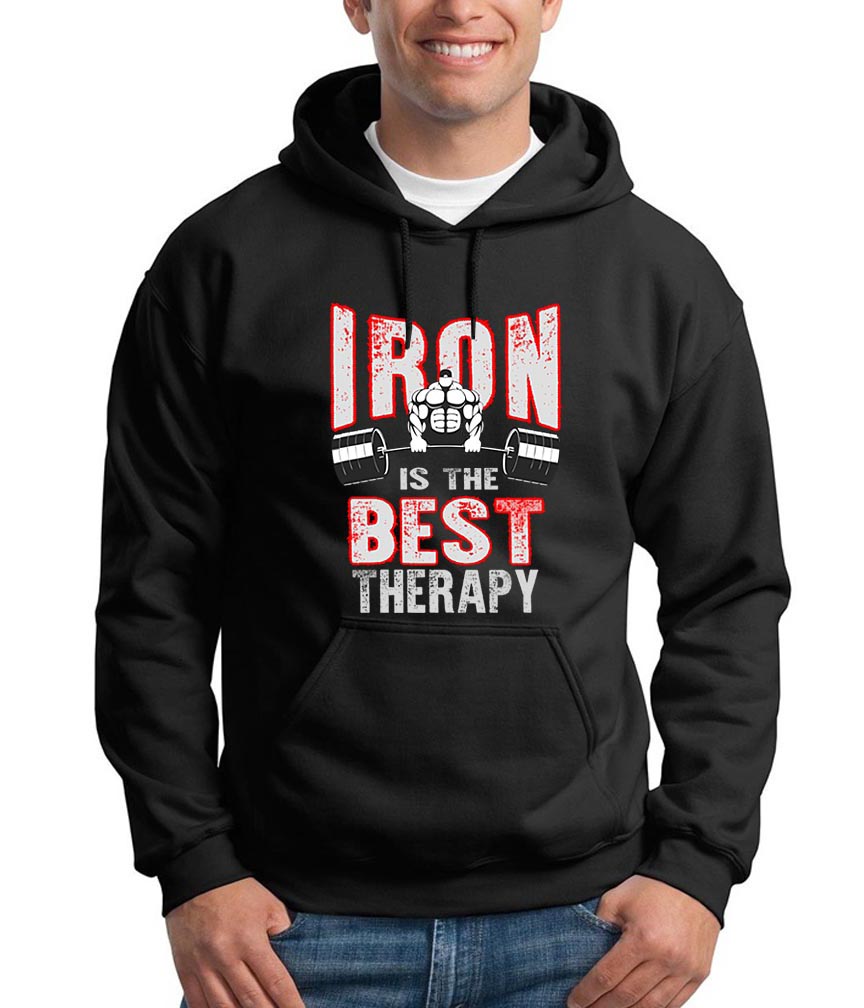 Iron is the Best Therapy Gym Workout Hoodie The Soul Bee