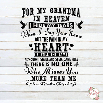 Grandma in Heaven SVG I Hide My Tears SVG Digital Download