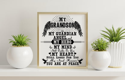 My Grandson is My Guardian Angel SVG Digital Download