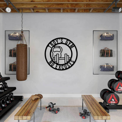 Personalisiertes Metallschild mit Motivationszitat für Fitnessstudios