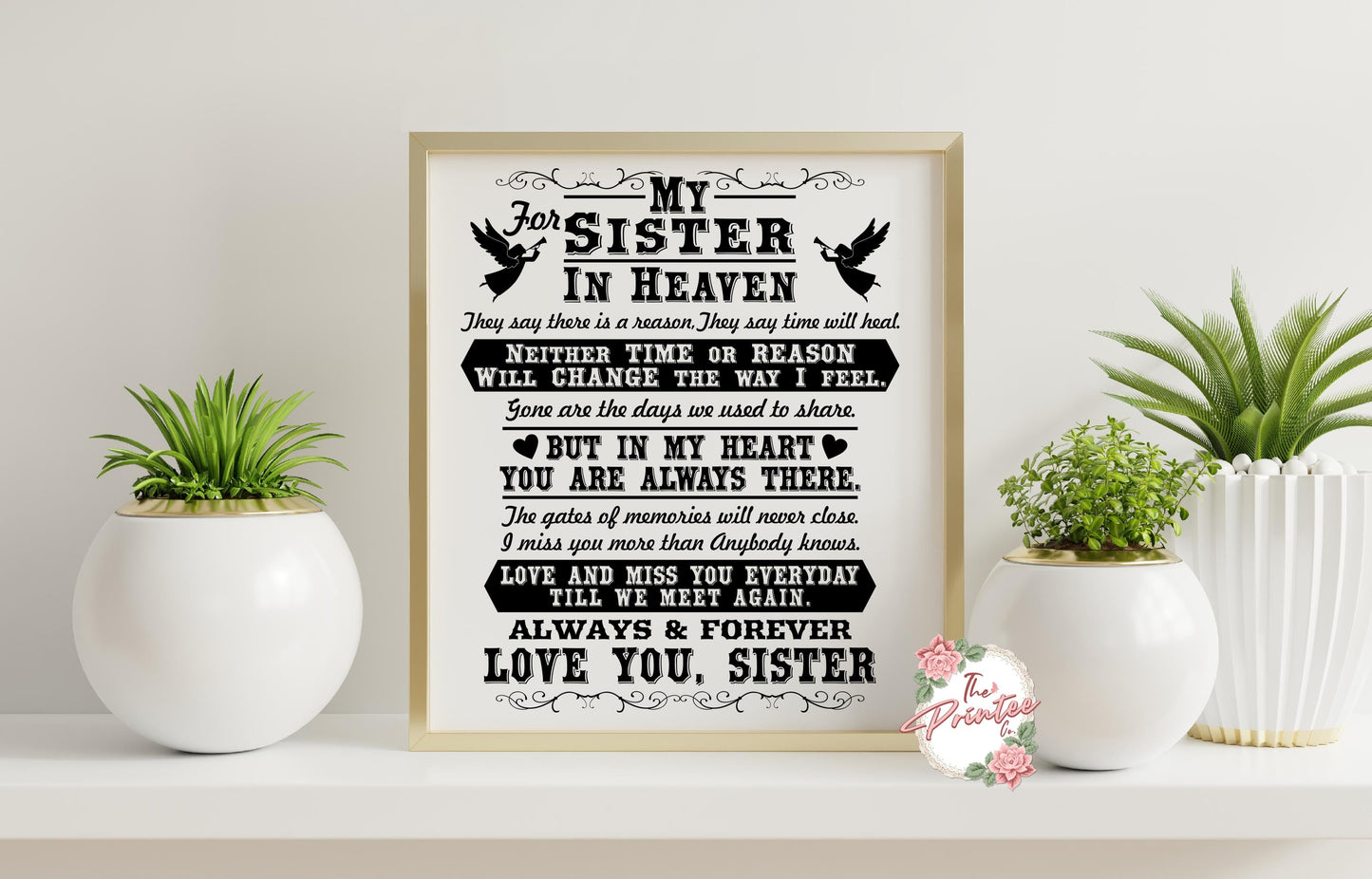 My Sister in Heaven Time or Reason SVG Digital Download