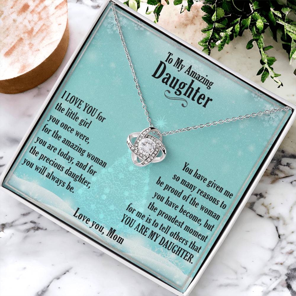 „Ein Geschenk für die Tochter“ Liebesknoten-Halskette – Kostbare Tochter