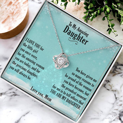 „Ein Geschenk für die Tochter“ Liebesknoten-Halskette – Kostbare Tochter