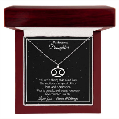 Halskette mit Sternzeichen-Namen „Ein Geschenk für die Tochter“ – Du bist ein leuchtender Stern 