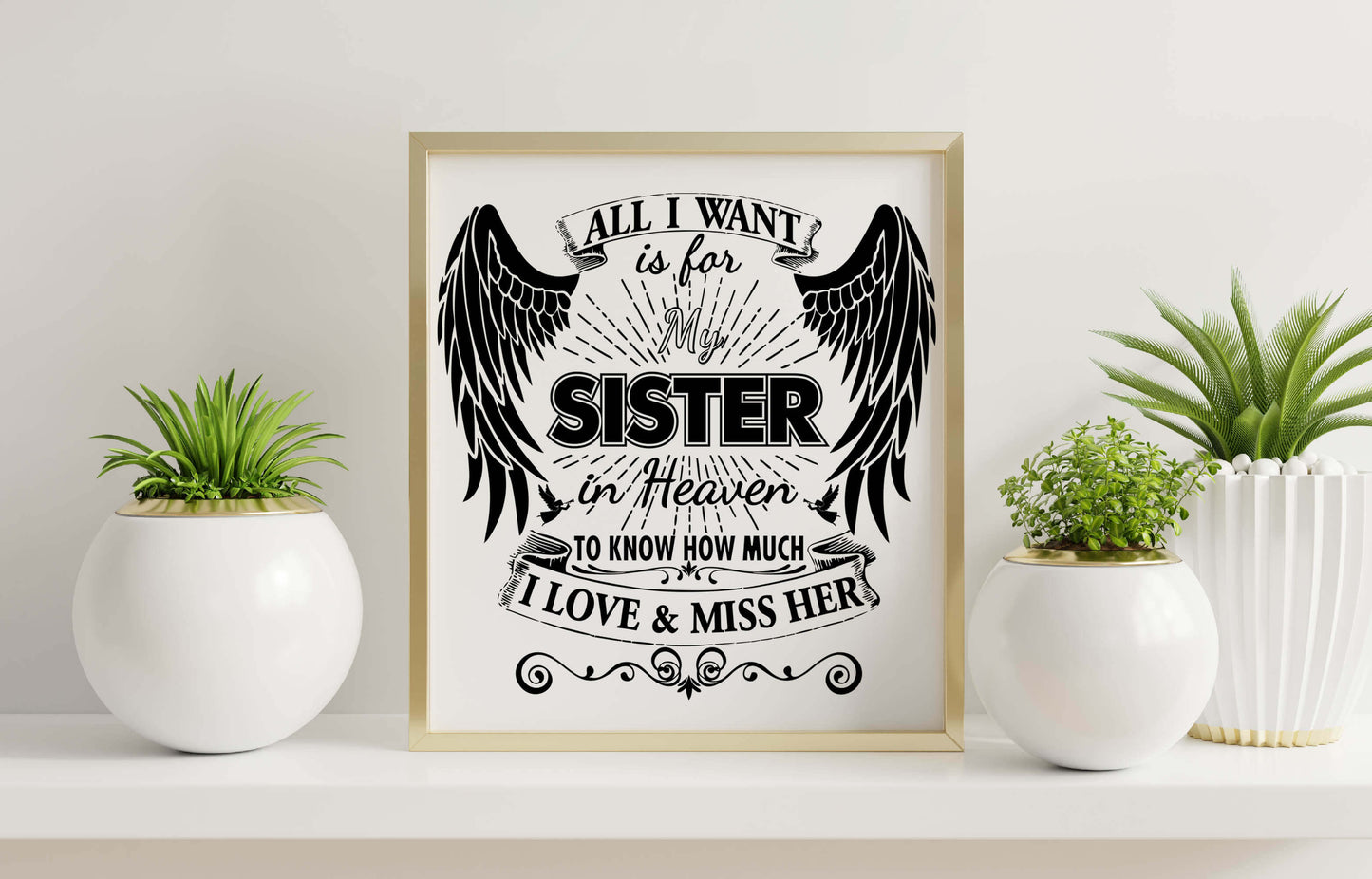 Sister in Heaven SVG In Memory Digital Download