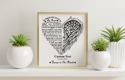 My Heart Split in Two In Loving Memory SVG Digital Download