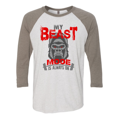 Mein Beast Mode Baseball-Raglan-T-Shirt