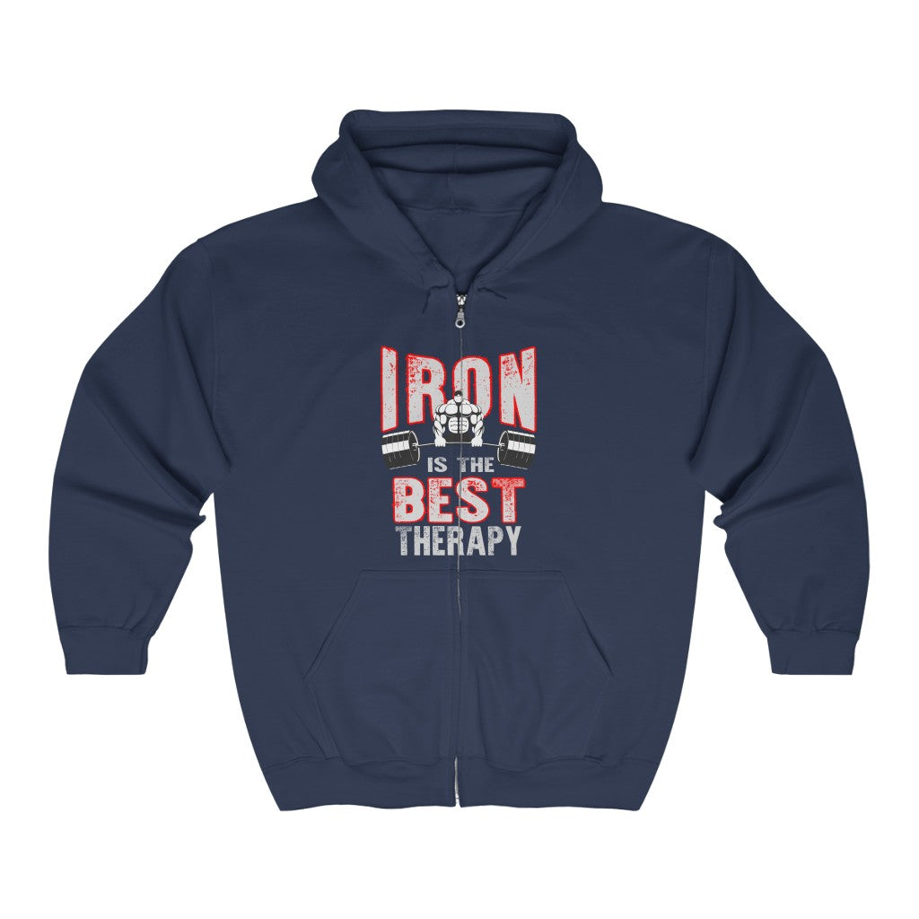 Iron Is The Therapy Kapuzenpullover mit durchgehendem Reißverschluss