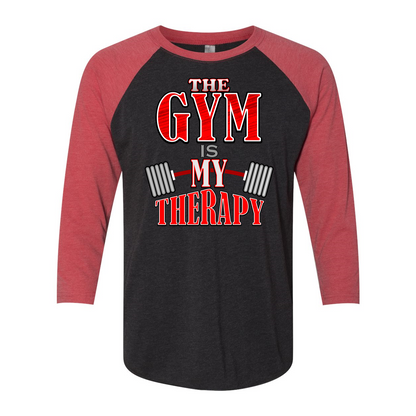 The Gym is My Therapy Baseball Raglan T-Shirt