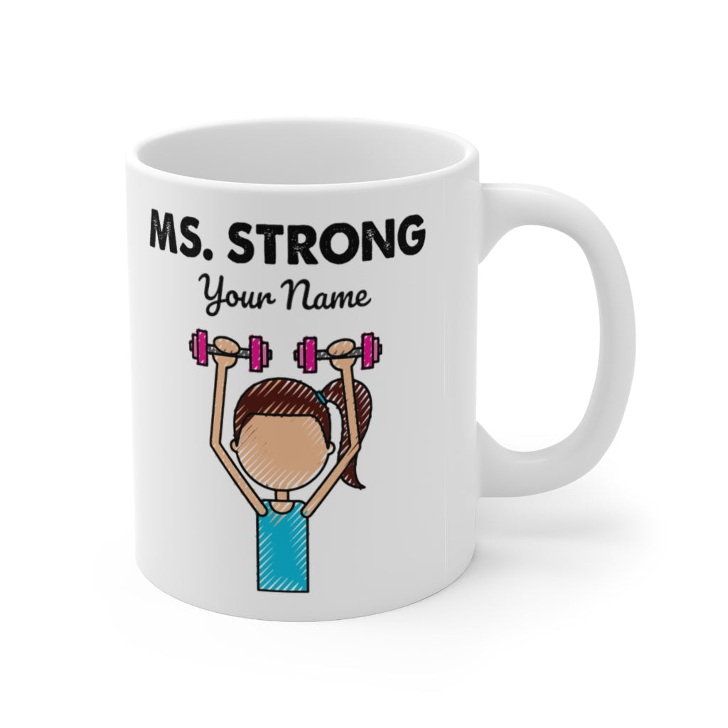 Frau Strong personalisierte Kaffeetasse