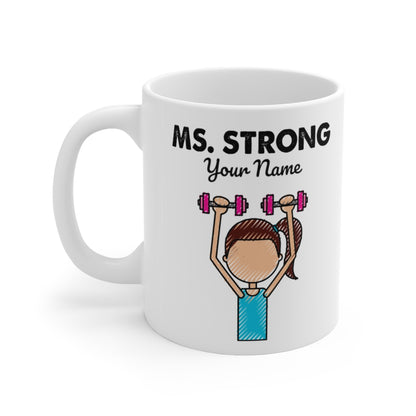 Frau Strong personalisierte Kaffeetasse