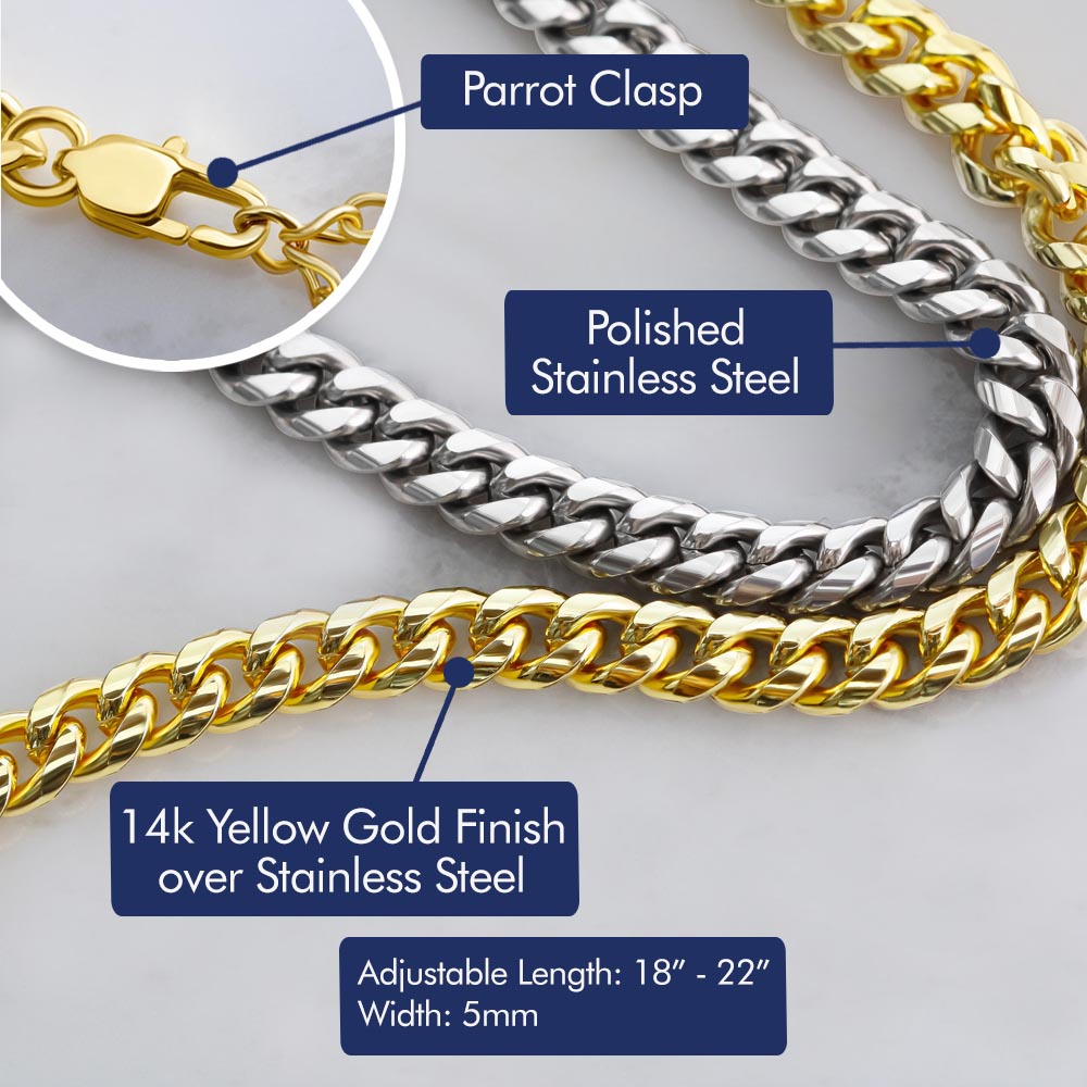 "A Gift for Son" from Proud Mom Cuban Link Chain Necklace - Beautiful Chapters