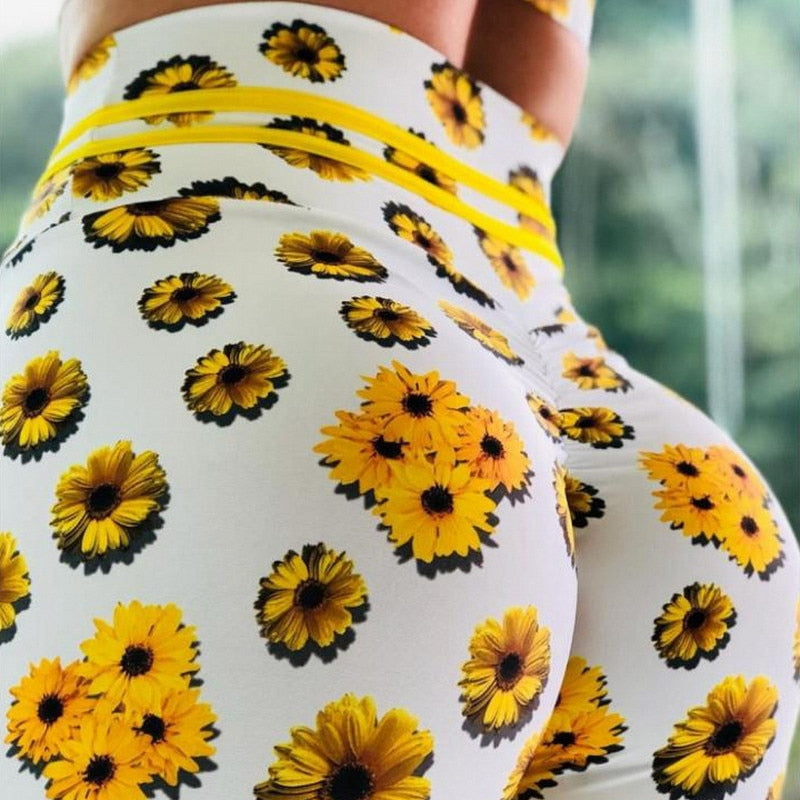 Gelbe Blumen-Leggings 