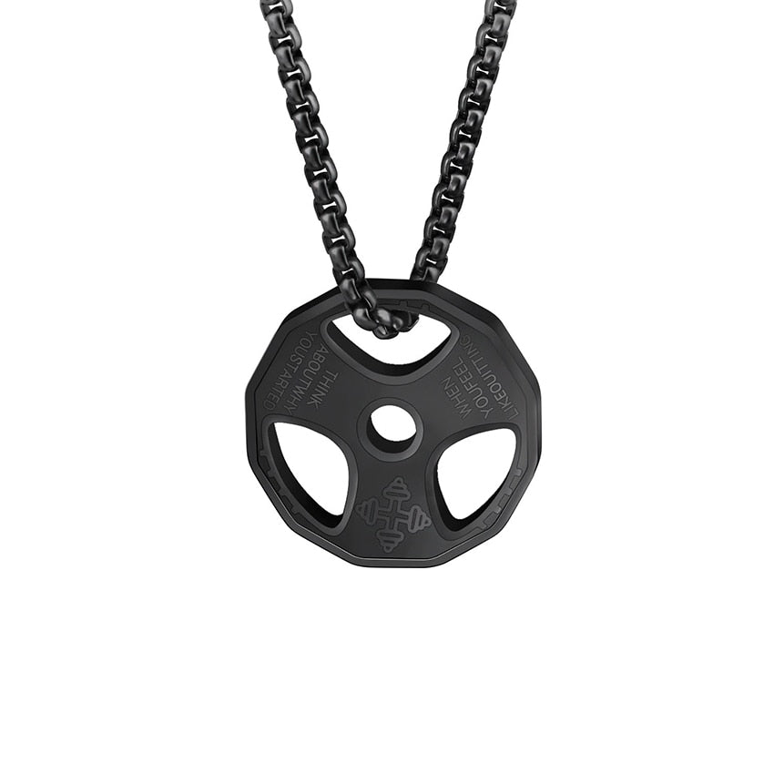 Weight Plate Pendant Necklace