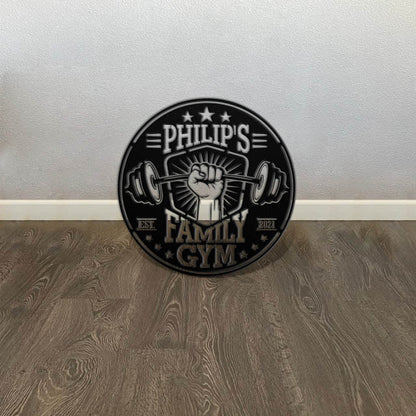Personalized Home Gym Metal Sign