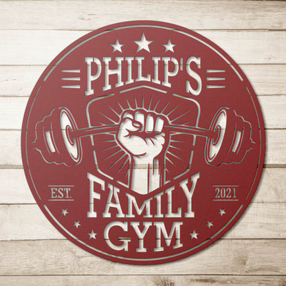 Personalized Home Gym Metal Sign
