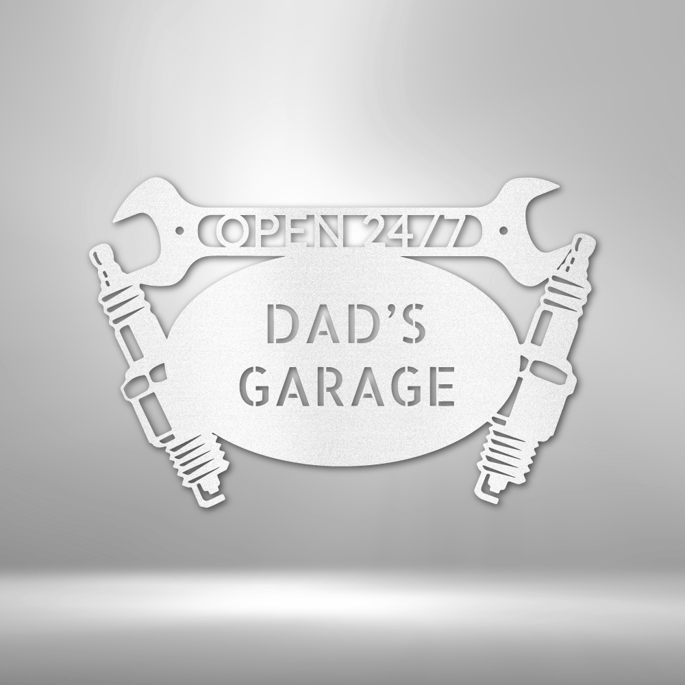 Monogramme de garage automobile - Panneau en acier