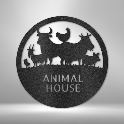 Tierhaus-Monogramm – Stahlschild