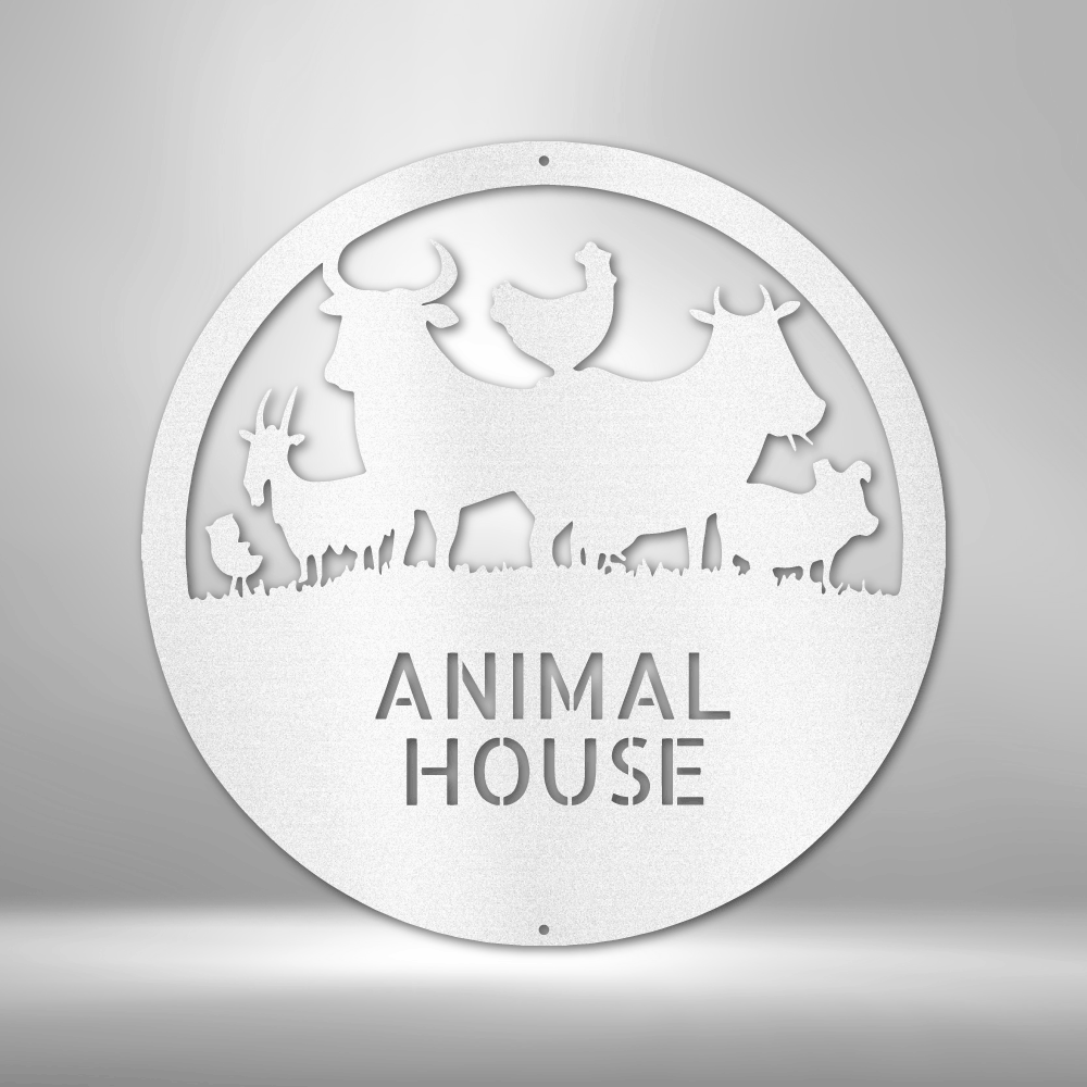 Monogramme de la maison des animaux - Panneau en acier