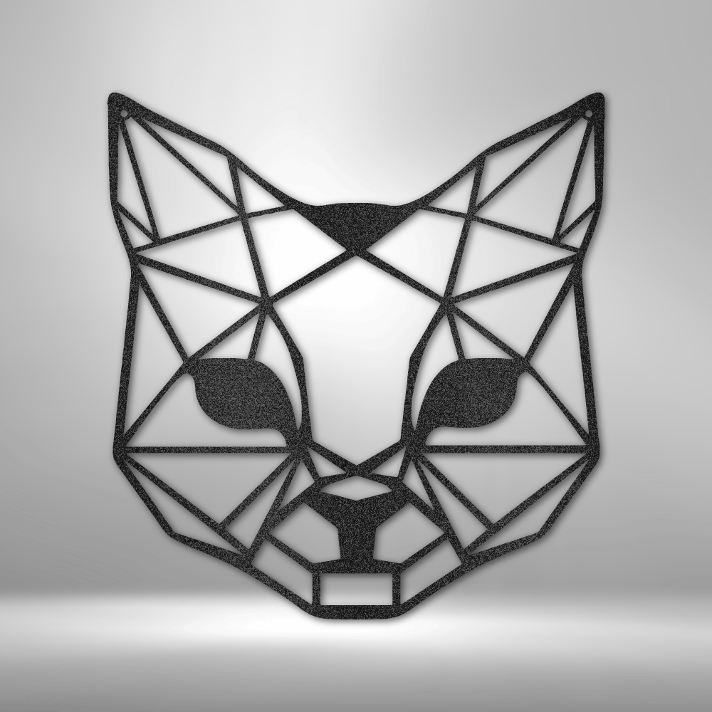 Geometrische Katze – Stahlschild