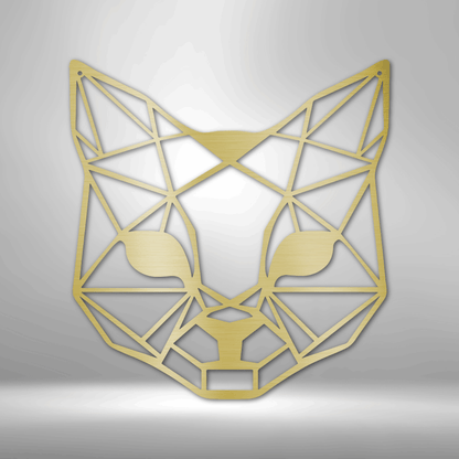 Geometrische Katze – Stahlschild