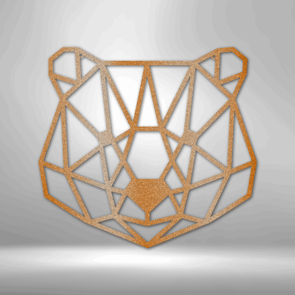 Geometrischer Bär - Stahlschild