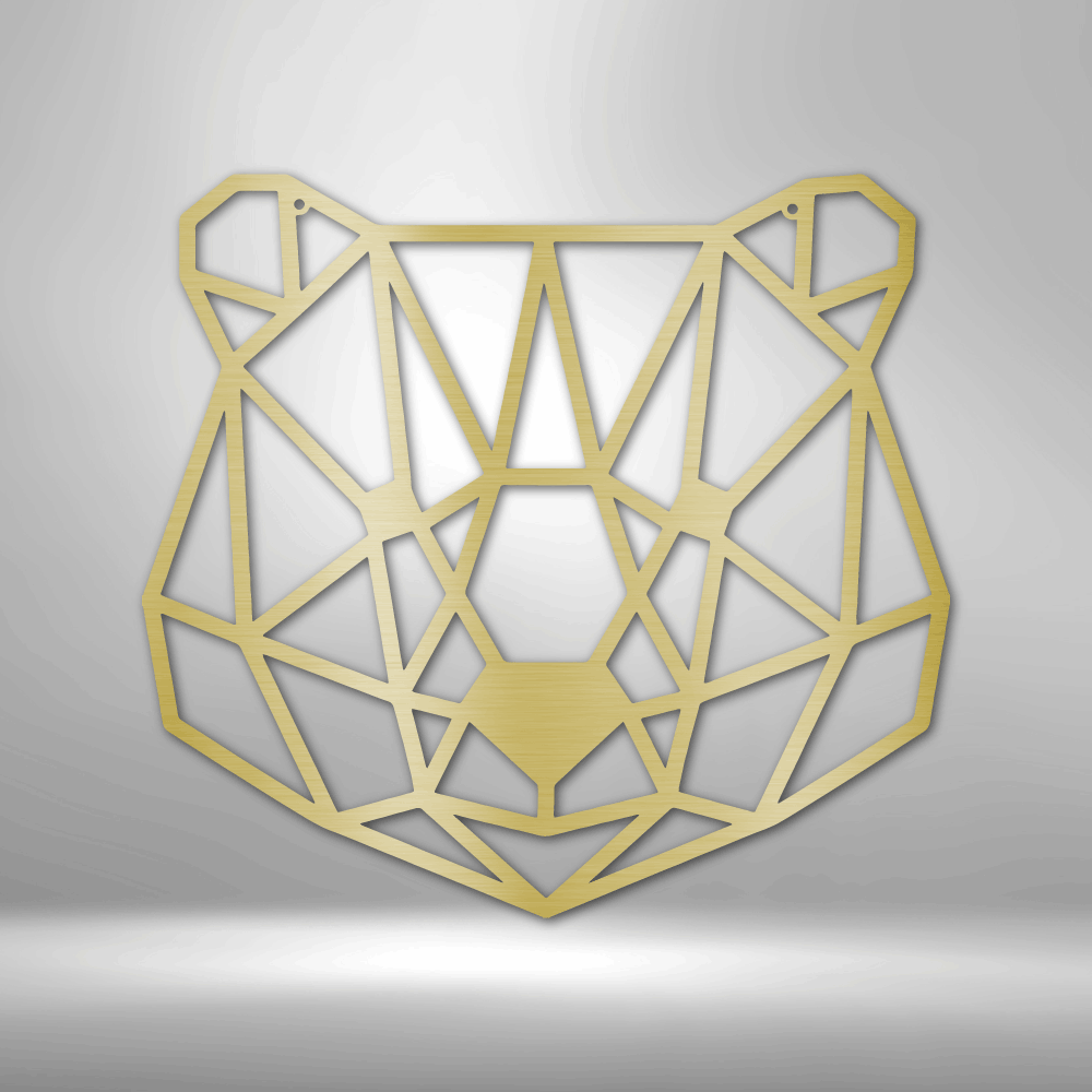 Geometrischer Bär - Stahlschild
