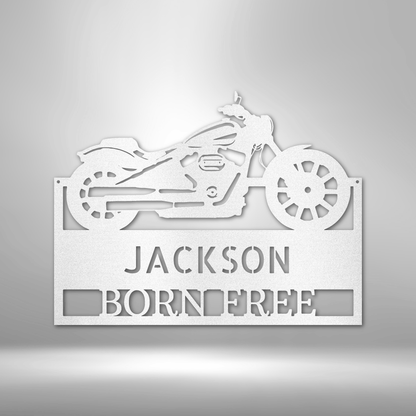 Moto Shop-Monogramm – Stahlschild