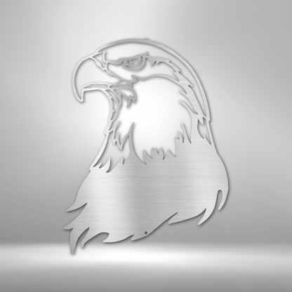 Wandschild aus Metall mit amerikanischem Adlerkopf