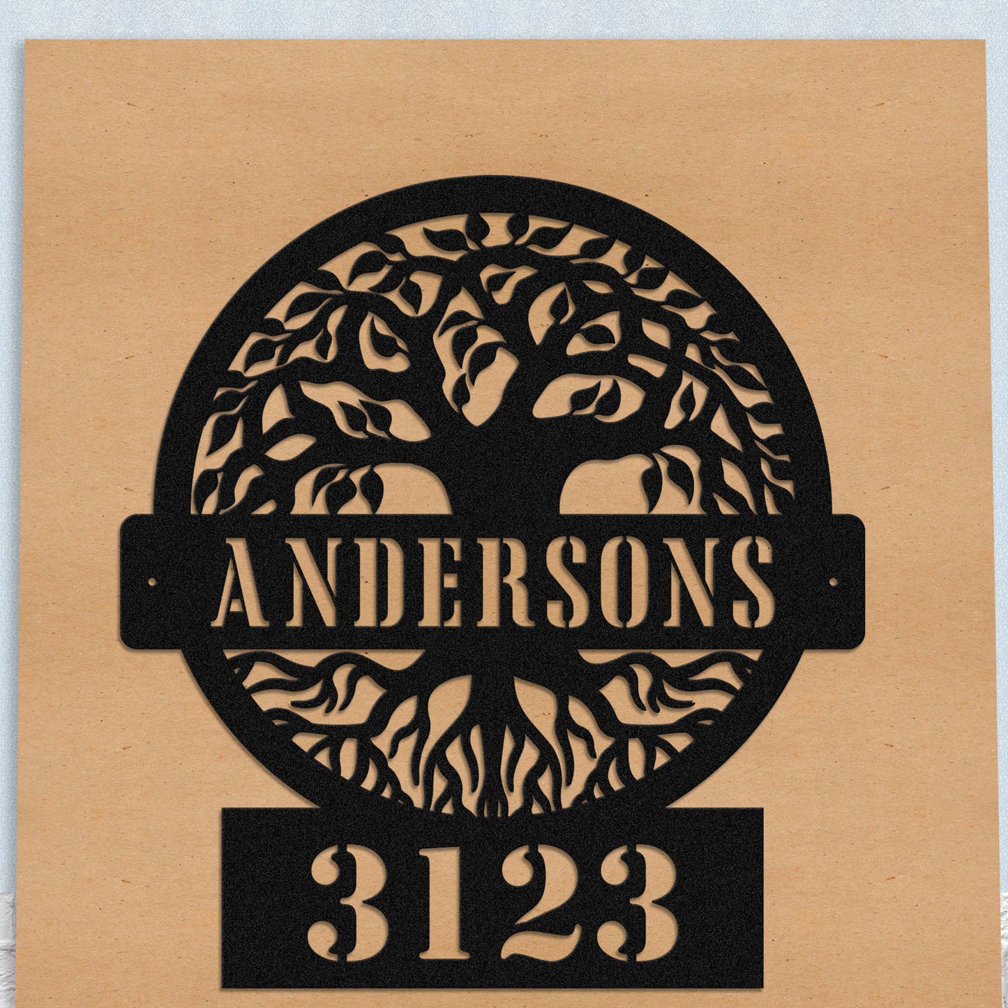 Tree of Life Personalized Name Address Metal Sign
