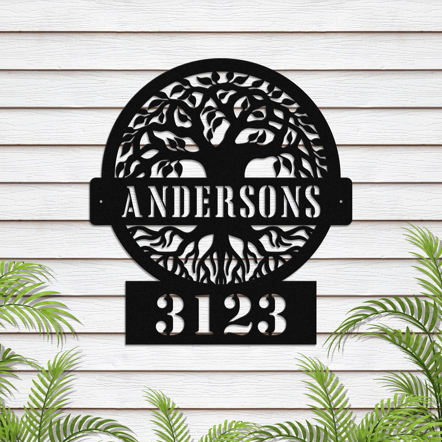 Tree of Life Personalized Name Address Metal Sign