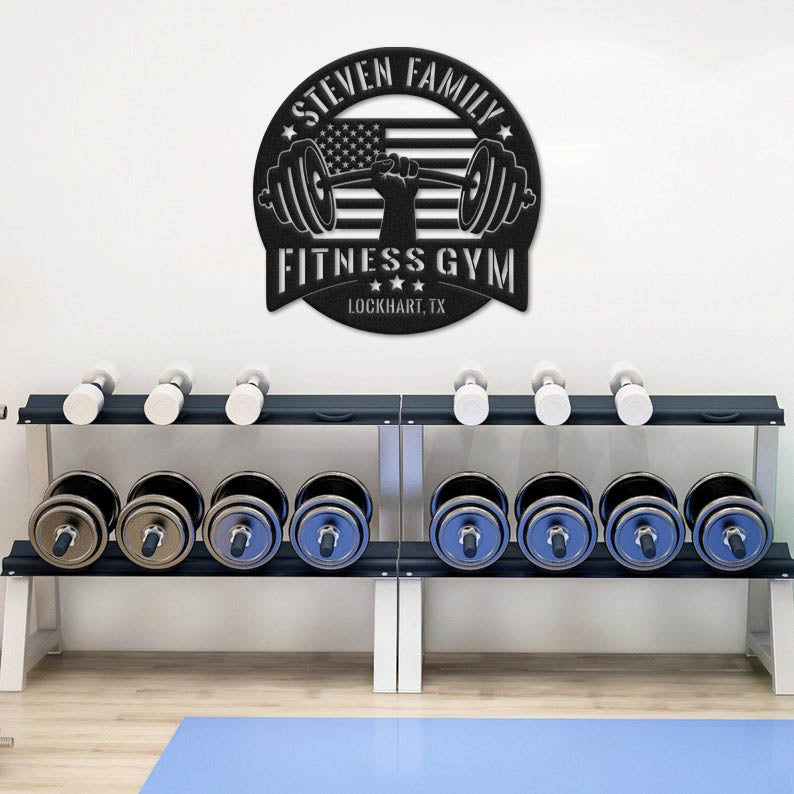 Panneau de gym personnalisé pour studio de fitness familial aux États-Unis