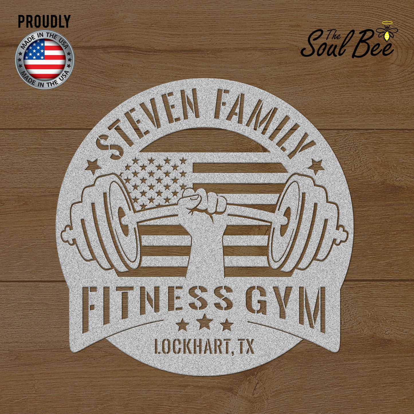 Panneau de gym personnalisé pour studio de fitness familial aux États-Unis