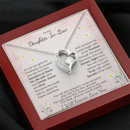 Ein Geschenk für die Schwiegertochter. Halskette mit ewiger Liebe – Sie sind wirklich die Antwort