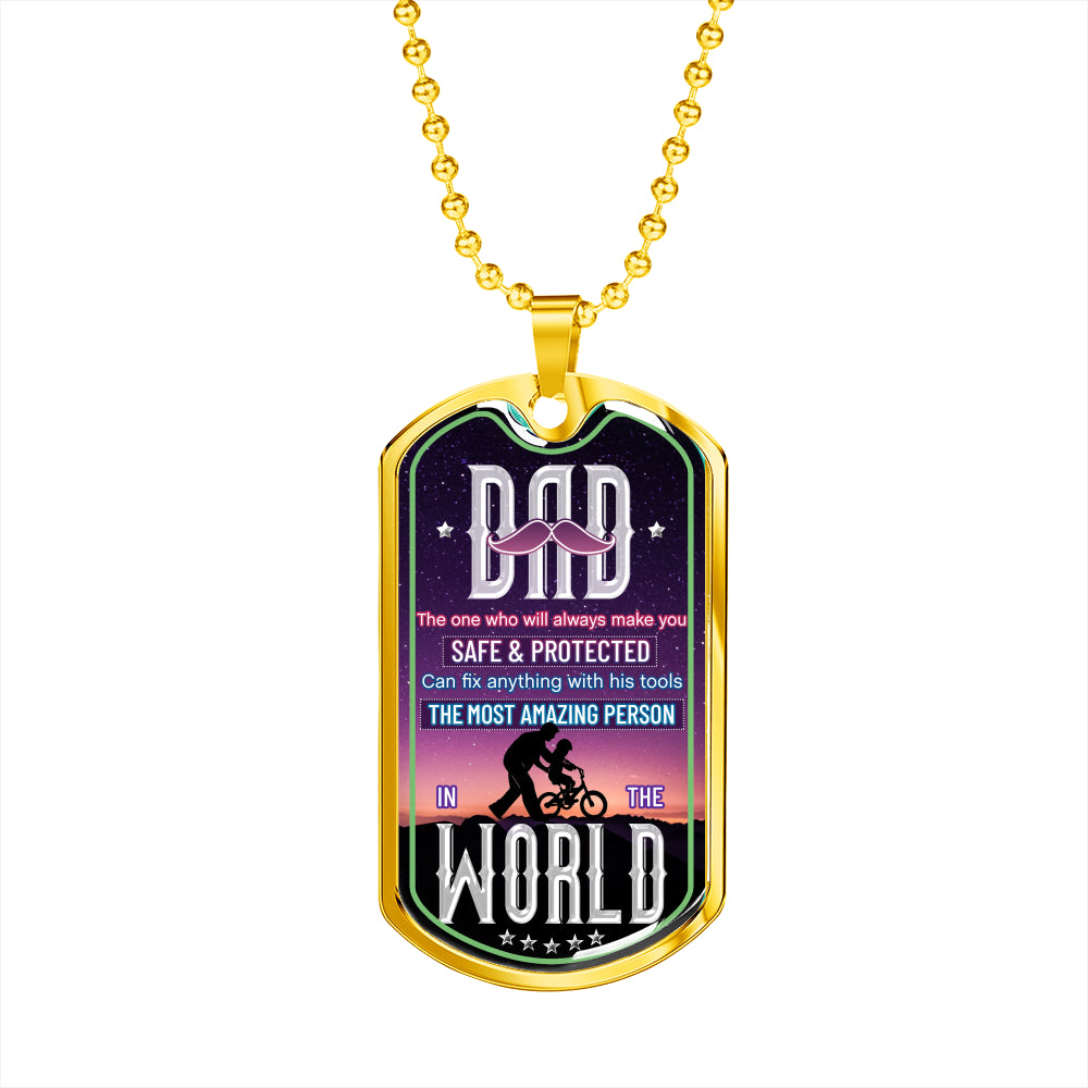 Halskette „Papa, der erstaunlichste Mensch der Welt“.