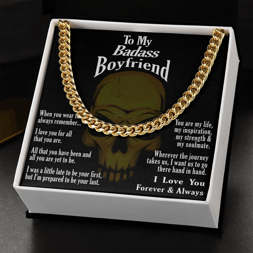 "A Gift To My Boyfriend" Cuban Link Chain Necklace - You are my life