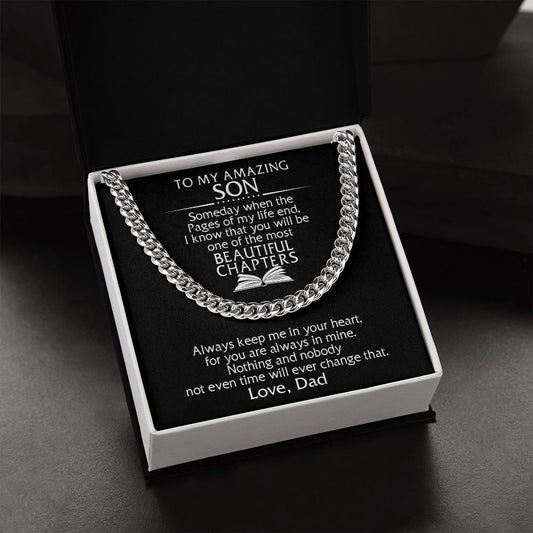 "A Gift for Son" from Proud Dad Cuban Link Chain Necklace - Beautiful Chapters