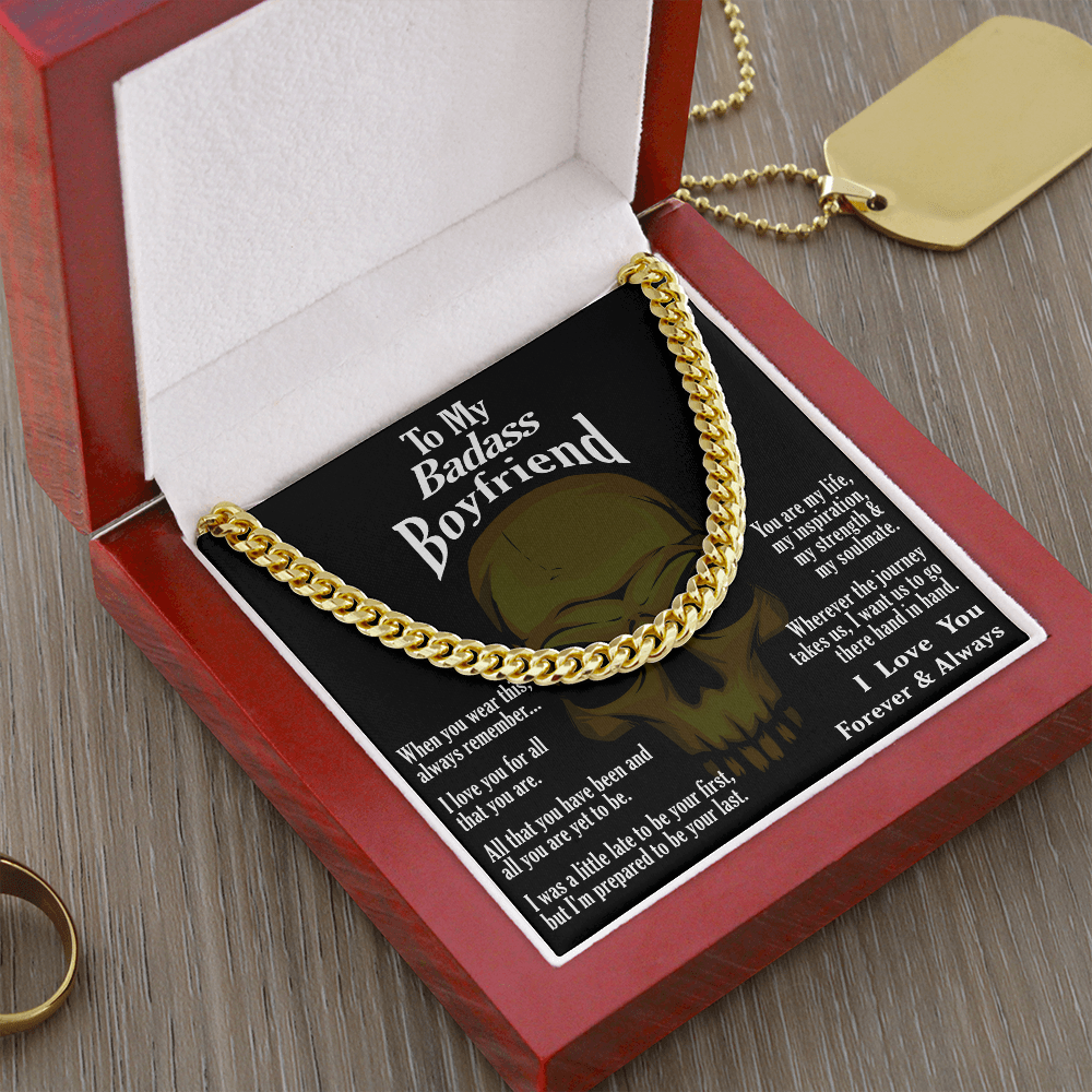 "A Gift To My Boyfriend" Cuban Link Chain Necklace - You are my life