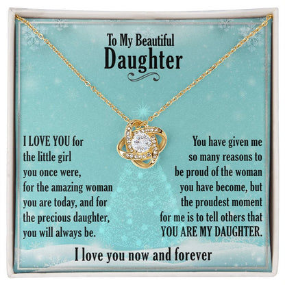 "A Gift for Daughter" Love Knot Necklace - Precious Daughter