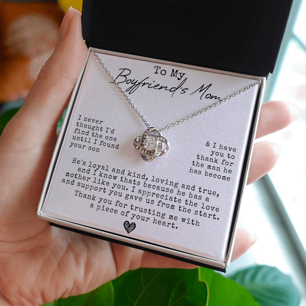 "A Gift To My Boyfriend's Mom" Love Knot Necklace - I Found Your Son