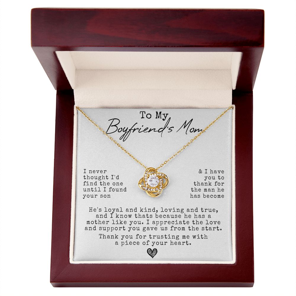 "A Gift To My Boyfriend's Mom" Love Knot Necklace - I Found Your Son
