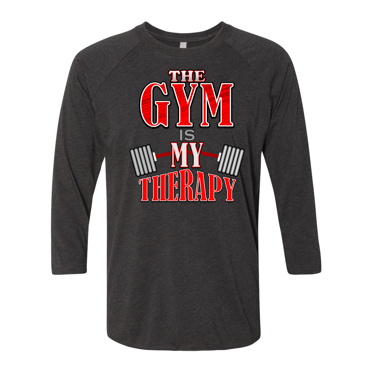 Das Gym ist mein Therapie-Baseball-Raglan-T-Shirt
